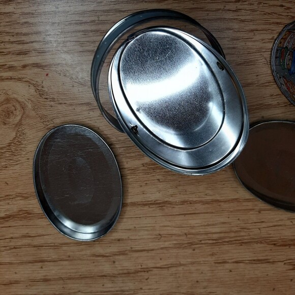 Pair VTG RAZ Imports Merry Christmas Mini Anthropomorphic Bear Tins w/ Handle - Picture 10 of 10